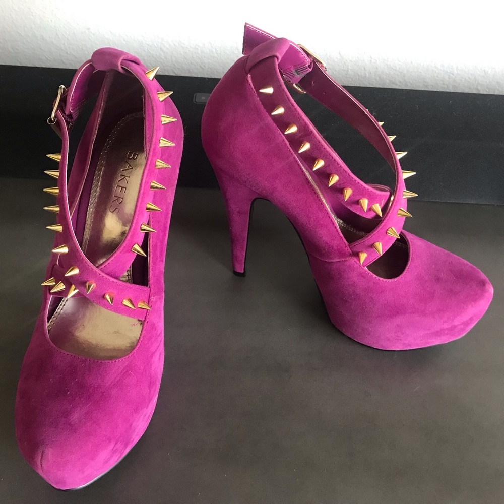 Bakers Pink Spiky Pump Platform Heels - Picture 1 of 3